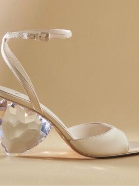 Kate Spade Cream Heart Heel Sandals